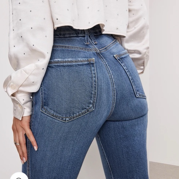 Good American Soft-tech Good Curve Straight Jeans Size 16 - Picture 7 of 11